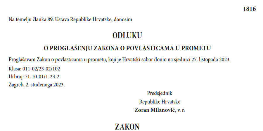 Zakon o povlasticama u prometu