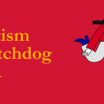 Baner s crvenim gradijentom i tekstom „Autism Watchdog HR”. Desno je ilustrirana osoba u pokretu koja kroz dalekozor promatra u daljinu, simbolizirajući praćenje i nadzor.